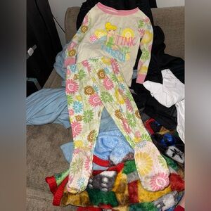 Floral Pajama Set with Tinkerbell Design